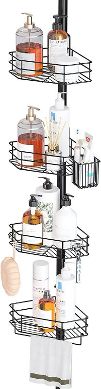 Photo 1 of SEIRIONE Rustproof Shower Shelf for Inside Shower, 4 Caddy Organizer for Storage Bathtub Shampoo Accessories, Stand from 56 to 114 Inch
