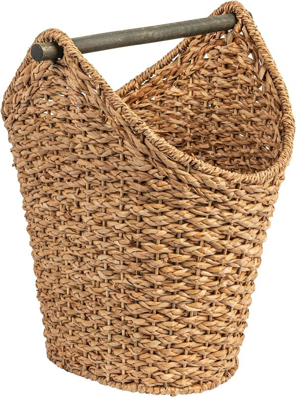 Photo 1 of Creative Co-Op Bankuan Braided Oval Toilet Paper Wood Bar Bathroom Basket, Natural
