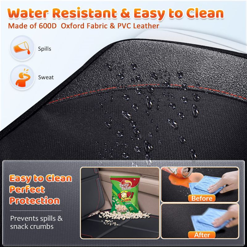 Photo 2 of Gimars 2 Packs XL 5-Layer EPE Padding Car Seat Protector for Child Car Seat, Waterproof 600D Fabric Car Seat Protector with Nonslip Backing,Storage Pockets for SUV, Sedan, Truck, Leather Seats
