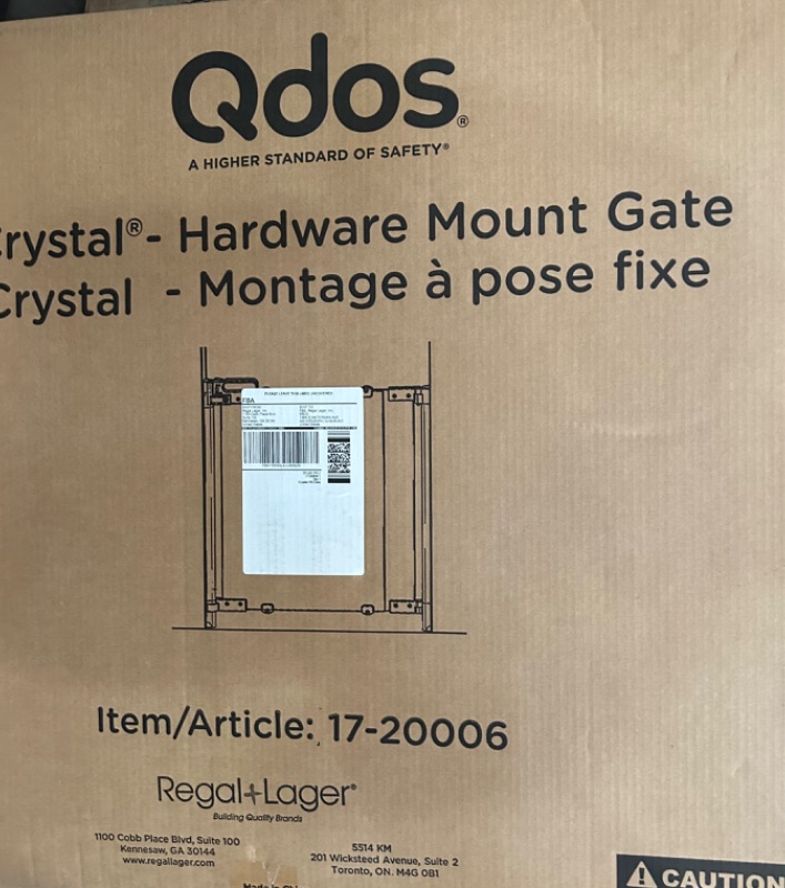 Photo 2 of Qdos Crystal Designer Baby Safety Gate - Meets Tougher European Standards - Modern Design and Unparalleled Safety - Beauty & Safety Together at Last - Simple Installation | Hardware Mount