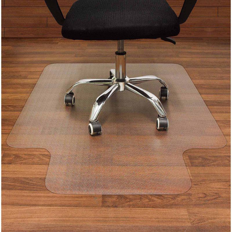 Photo 1 of AiBOB Office Chair Mat for Hardwood Floors, 36 X 48 in, Heavy Duty Floor Mats for Computer Desk, Easy Glide for Chairs, Flat Without Curling 36'' X 48'' with lip Clear