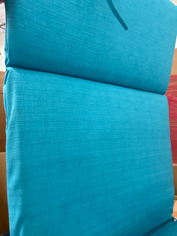 Photo 2 of Pillow Perfect Outdoor/ Indoor Veranda Turquoise Chaise Lounge Cushion