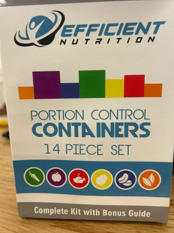 Photo 3 of Efficient Nutrition Portion Control Containers DELUXE Kit (14-Piece) with COMPLETE GUIDE + 21 DAY PLANNER + RECIPE eBOOK BPA FREE Color Coded Meal Prep System for Diet and Weight Loss
