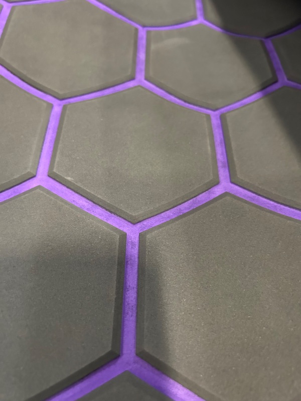 Photo 1 of FOAM HEXIGON BACKSPLASH WITH ADHESIVE BACK - PURPLE AND GREY 