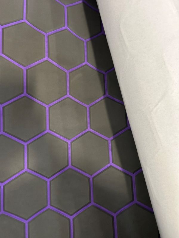 Photo 1 of FOAM HEXIGON BACKSPLASH WITH ADHESIVE BACK- NO BOX  - PURPLE AND GREY 