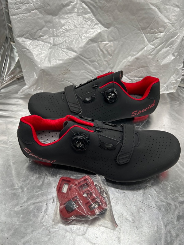 Photo 2 of Men Cycling Shoes Speed Self-Locking MTB Shoes Size 47 UK Red and black