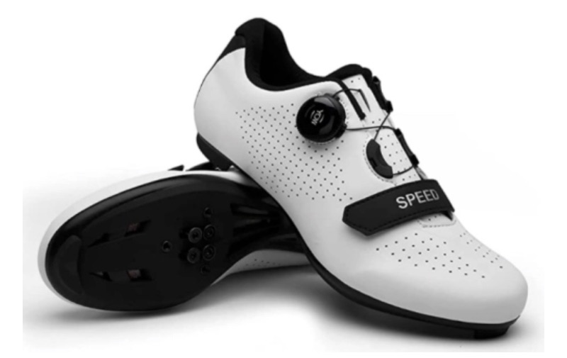 Photo 1 of cycling shoes  outdoor sports speed mountain bike running shoes flat road shoes Black and White Size 43 UK 