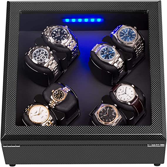 Photo 1 of JINS&VICO Watch Winder, [Newly Upgraded] Soft Flexible Watch Pillows Automatic Watch Winder Box, 8 Winding Spaces with Built-in Illumination