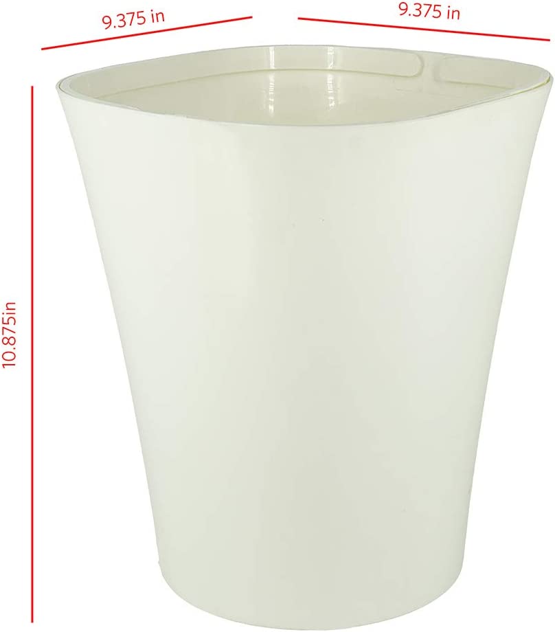 Photo 3 of Glad Small Waste Basket with Bag Ring | Trash Can for Home, Office, Bedrooms and Bathrooms, 8.5L, White