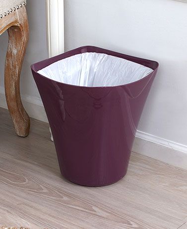 Photo 1 of 2 Glad Deco Trash Cans with Bag Ring complements modern and contemporary bath design styles. Fits 8 gallon mediums trash bags - Sage Green and Dark Purple 