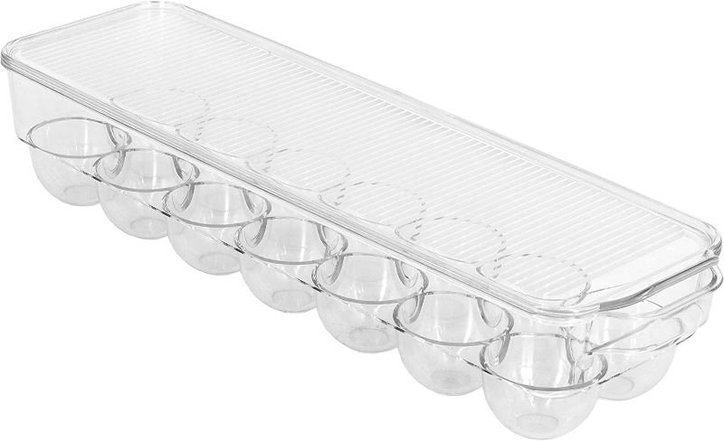 Photo 2 of Glad Clear Plastic Egg Holder – Stackable Storage Tray with Lid, Refrigerator Food Saver, Holds 14