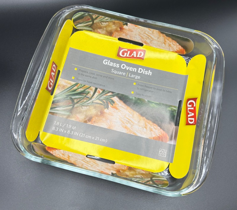 Photo 3 of Glad Clear Glass Square Baking Dish | 1.2-Quart Nonstick Bakeware Casserole Pan | Freezer-to-Oven and Dishwasher Safe 8.3 x 8.3