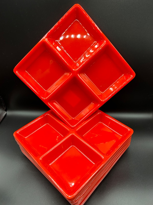 Photo 1 of  8.5" 4 SECTION TRAY Qty 12 RED