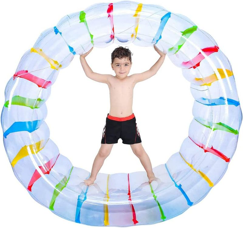 Photo 1 of Diameter Kids Colorful Inflatable Wheel Roller Pool Float for Pool Lake Water Toy