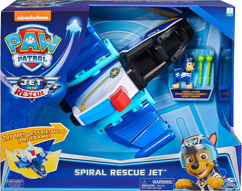 Photo 1 of Paw Patrol, Jet to The Rescue Deluxe Transforming Spiral Rescue Jet with Lights and Sounds, Amazon Exclusive