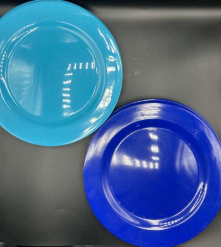 Photo 2 of 11" PLASTIC PLATES 12CT - 6 LIGHT BLUE AND 6 DARK BLUE