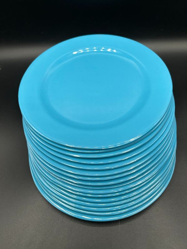 Photo 1 of 8" ROUND PLASTIC PLATES - 16CT - LIGHT BLUE