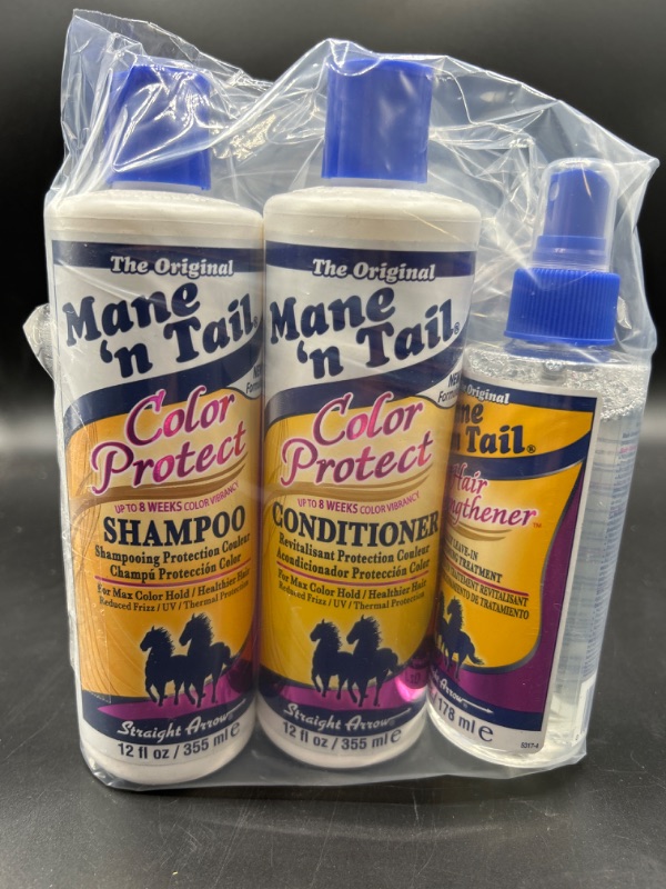 Photo 3 of Mane 'n Tail Color Protect Shampoo and Conditioner 12 Ounce Each Plus Hair Strengthener Spray To Rebuild and Strengthen Dyed Hair
