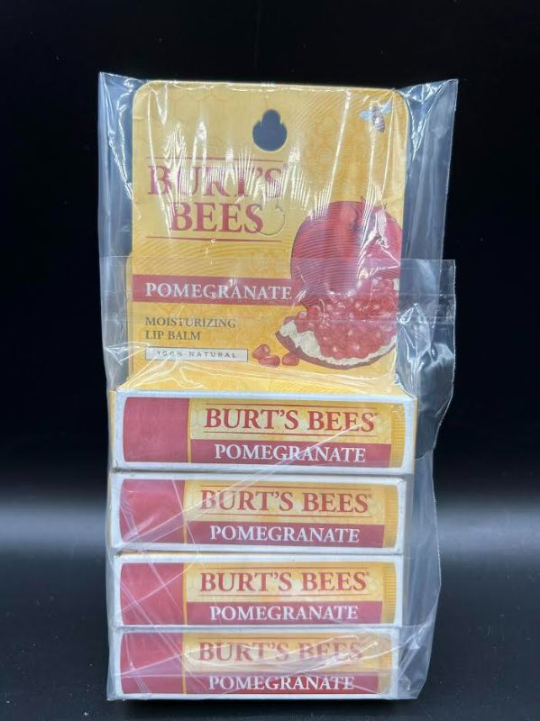 Photo 3 of Burt's Bees 100% Natural Moisturizing Lip Balm, Pomegranate with Beeswax and Fruit Extracts - 4 Tubes