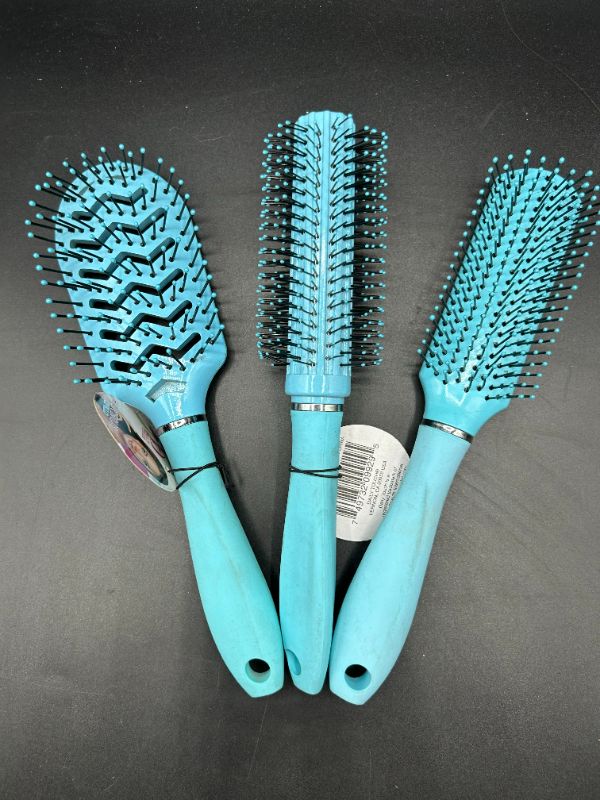 Photo 1 of DAILY BRUSH HAIR BRUSHES - 3 PACK LIGHT BLUE