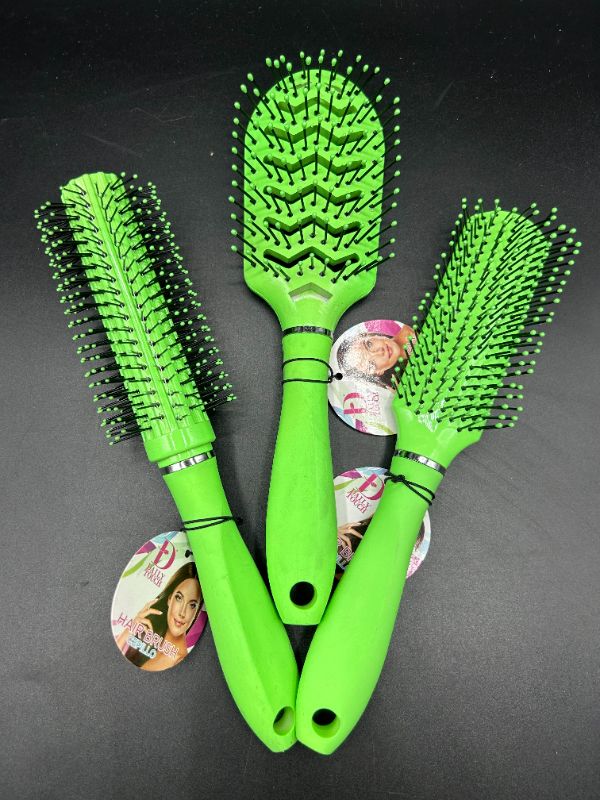 Photo 1 of DAILY BRUSH HAIR BRUSHES - 3 PACK GREEN