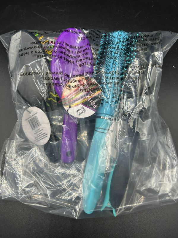 Photo 2 of DAILY BRUSH HAIR BRUSHES - 4 PACK BLUE, PURPLE AND BLACK