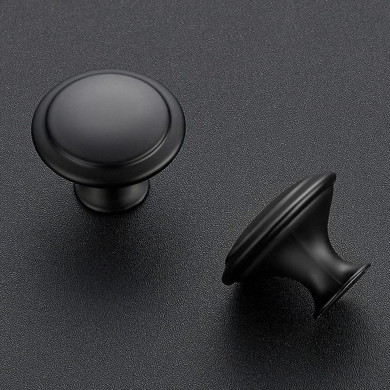 Photo 2 of Ravinte 30 Pack Matte Black Kitchen Cabinet Knobs 1-1/4 Inch Round Drawer Pulls Flat Black Stainless Steel Drawer Handles Door Hardware for Dresser Cabinets