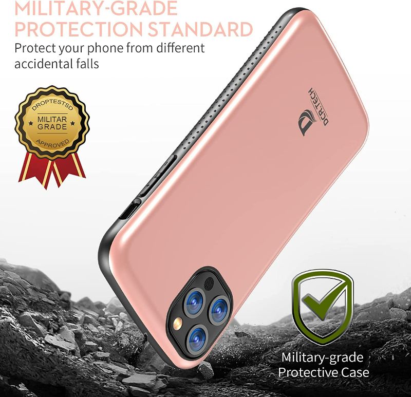 Photo 2 of D DCR TECH Dcrtech Case Compatible with iPhone 12 Pro Max Case, Anti-Slip, Double Protection,Shock Absorbing Protection, 12ft Drop Tested, Fits iPhone 12 Pro Max (Rose Gold)