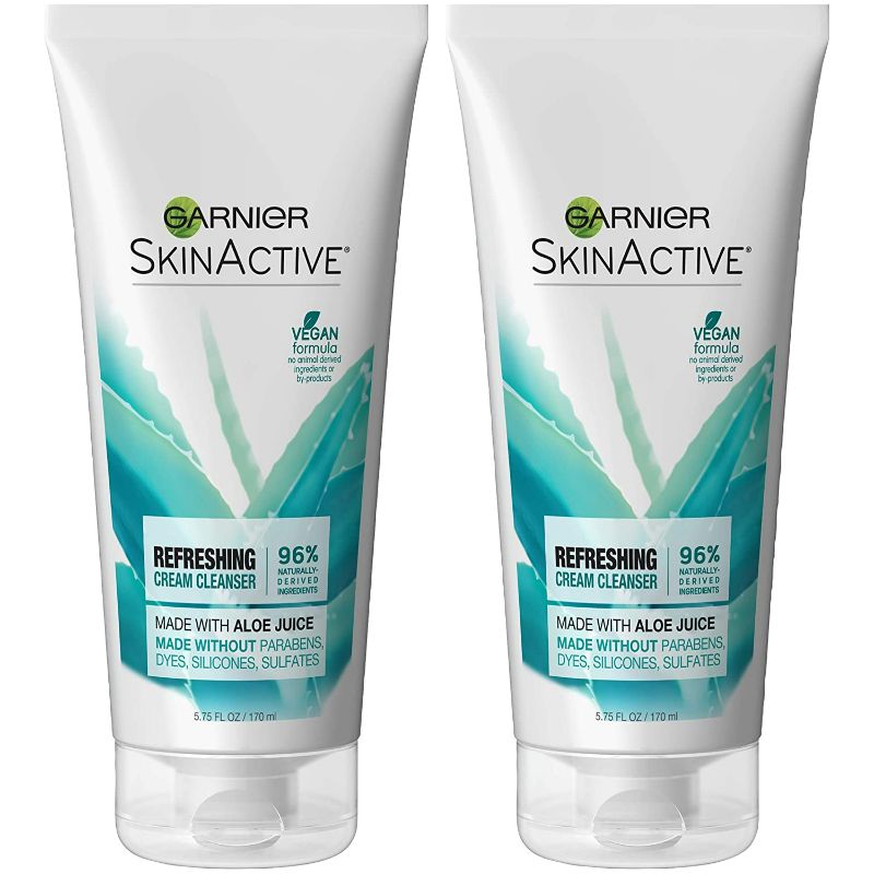 Photo 1 of Garnier SkinActive Cream Face Wash with Aloe Juice, Dry Skin, 2 Count