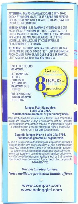Photo 4 of Tampax Pearl Tampons with Plastic Applicator, Super Plus Absorbency, Fresh Scent, 18 Count