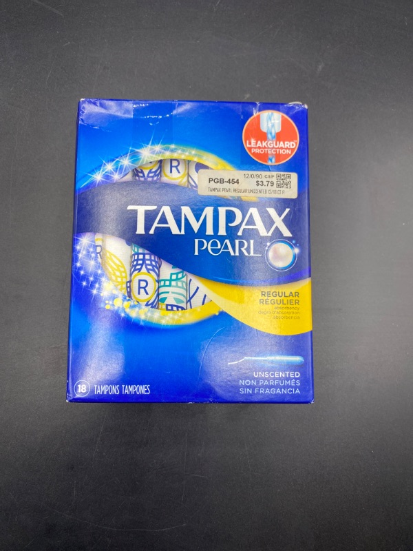 Photo 3 of Tampax Pearl Reg UNSC 18c Size 18ct Tampax Pearl Regular Unscented 18 Ct Ea