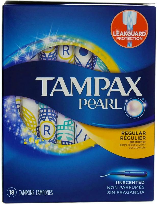 Photo 1 of Tampax Pearl Reg UNSC 18c Size 18ct Tampax Pearl Regular Unscented 18 Ct Ea