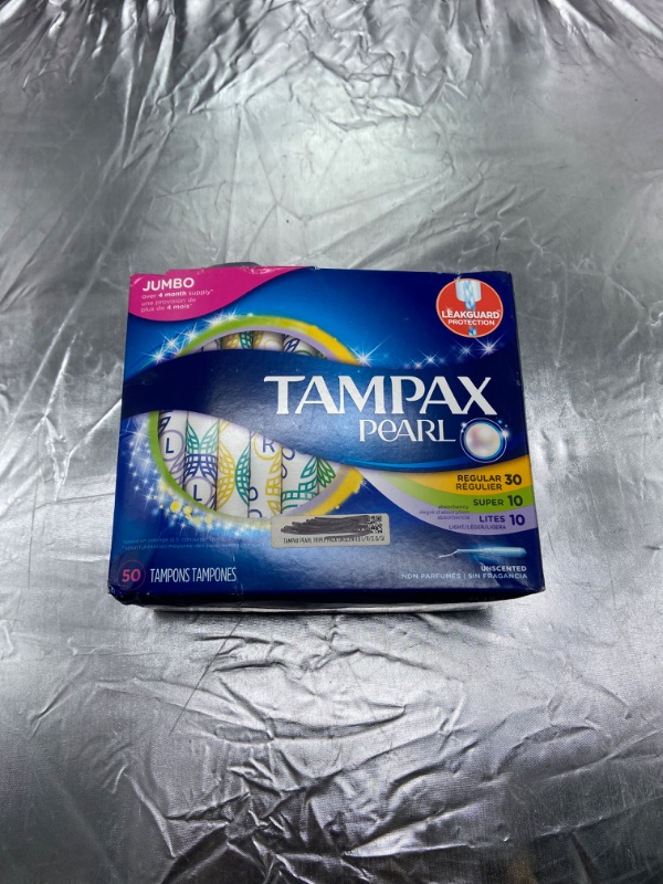Photo 2 of Tampax Pearl Plastic Tampons, Unscented, Triplepack - 50 count