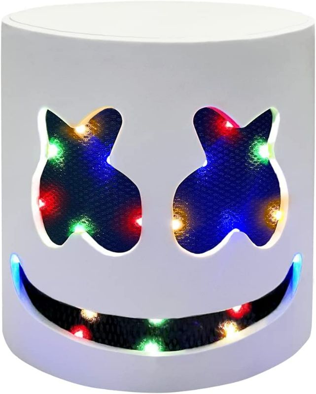 Photo 1 of  Halloween LED DJ Mask - Music Festival Halloween Party Costumes Cosplay Light Up Full Head Mask Helmet Toys for Men Women Kids' Party Supplies
