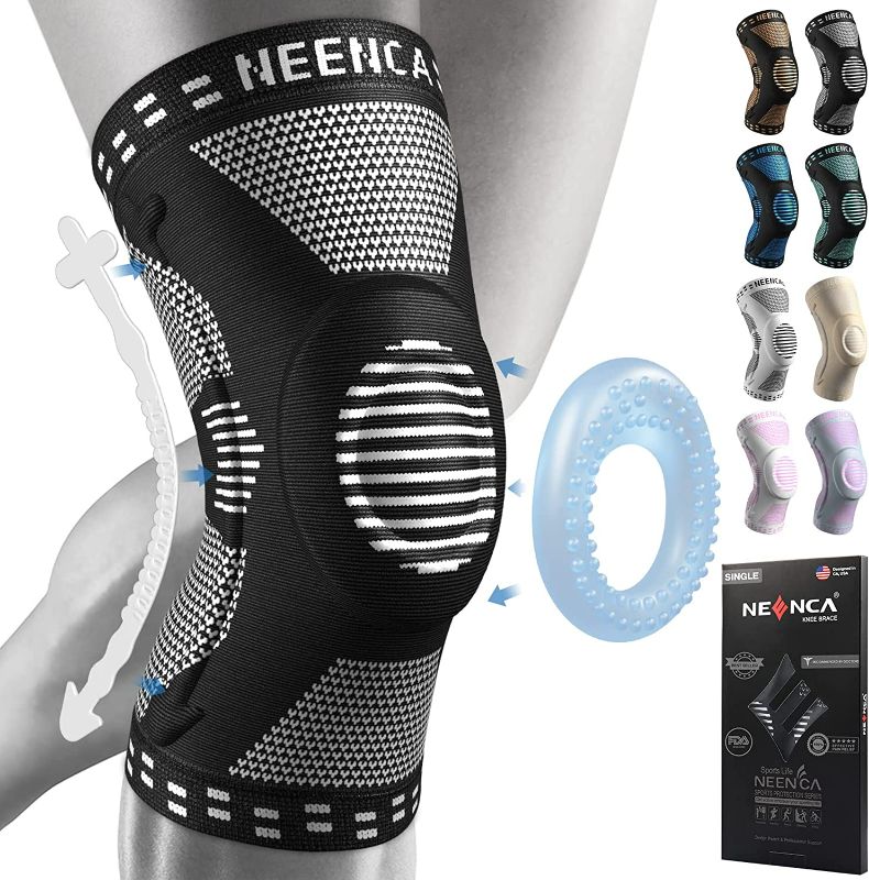 Photo 1 of  Professional Knee Brace, Compression Knee Sleeve with Patella Gel Pad & Side Stabilizers, Knee Support Bandage for Pain Relief, Medical Knee Pad for Running, Workout, Arthritis, Joint Recovery
