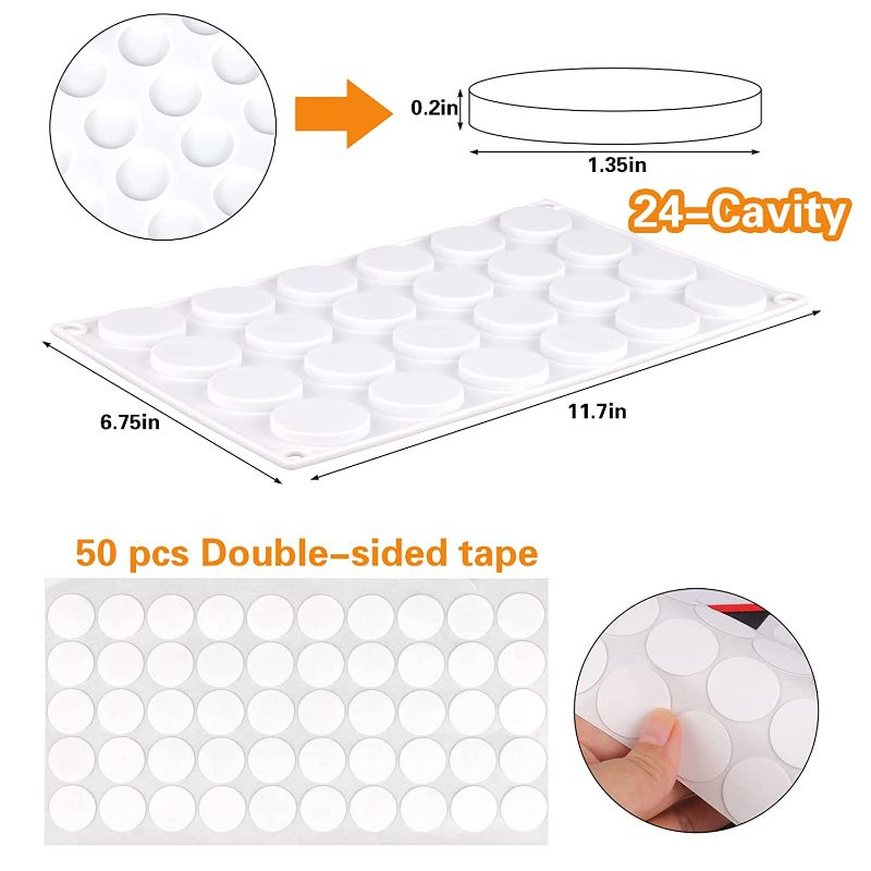 Photo 1 of Silicone Mat/Pad for Wax Seal Stamp, 24-Cavity Wax Sealing Mat with Removable Sticky Dots for DIY Craft Adhesive Waxing
