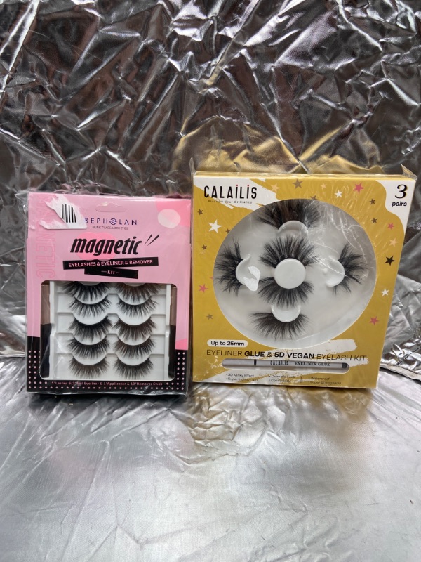 Photo 1 of Bepholan magnetic eyeliner lashes kit 5 pack & 25 mm three pack eyelashes magnetic 8 lashes in total 
