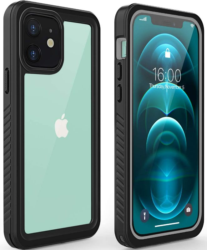 Photo 1 of  for iPhone 12 Waterproof Case,Waterproof Shockproof Dustproof IP68 Full-Body Hard Case Built-in Screen Protector Underwater Outdoor Waterproof Cover for iPhone 12,6.1 in (Clear)
