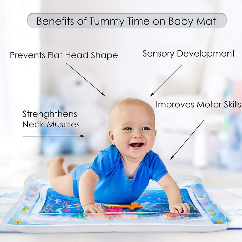 Photo 2 of  Inflatable Tummy Time Premium Water mat Infants and Toddlers is The Perfect Fun time Play Activity Center Your Baby's Stimulation Growth
