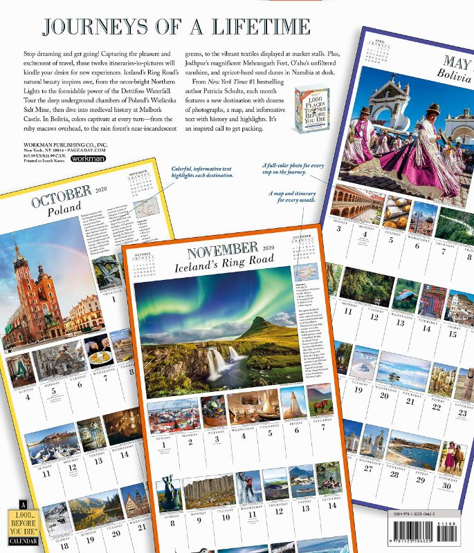 Photo 2 of 1,000 Places to See Before You Die Picture-A-Day Wall Calendar 2020 Calendar – Wall Calendar
