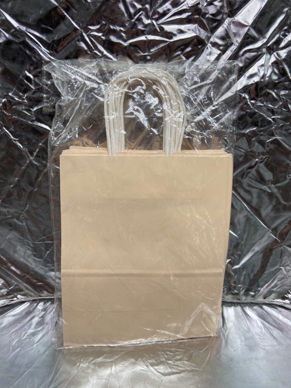 Photo 3 of AZOWA Gift Bags Large Kraft Paper Bags with Handles (10.2 L x 4.7 W x 12.5 H in,  PASTEL ORANGE, 12 Pcs, Vertical) NOT WHITE PLEASE SEE PHOTO.
