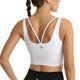 Photo 1 of Sports Bra for Women, LETSFIT ES6 Adjustable Strap Longline Padded Crop Tank Top for Women-Activewear Tops for Yoga Running SIZE MEDIUM COLOR WHITE
