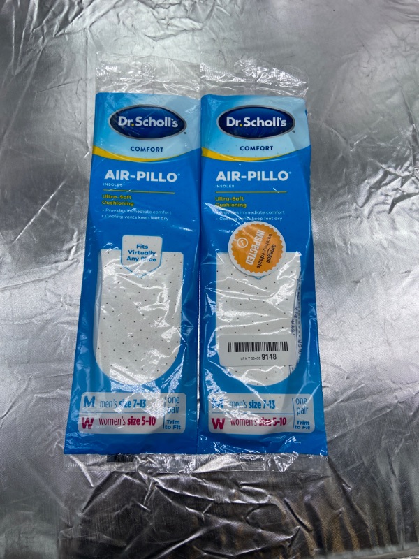 Photo 1 of BUNDLE of Dr. Scholl's DOUBLE AIR-PILLO Insoles // Cushioning Molds to Your Foot and Absorbs Shock for All-Day Comfort (One Size fits Men's 7-13 & Women's 5-10) 4 in total
