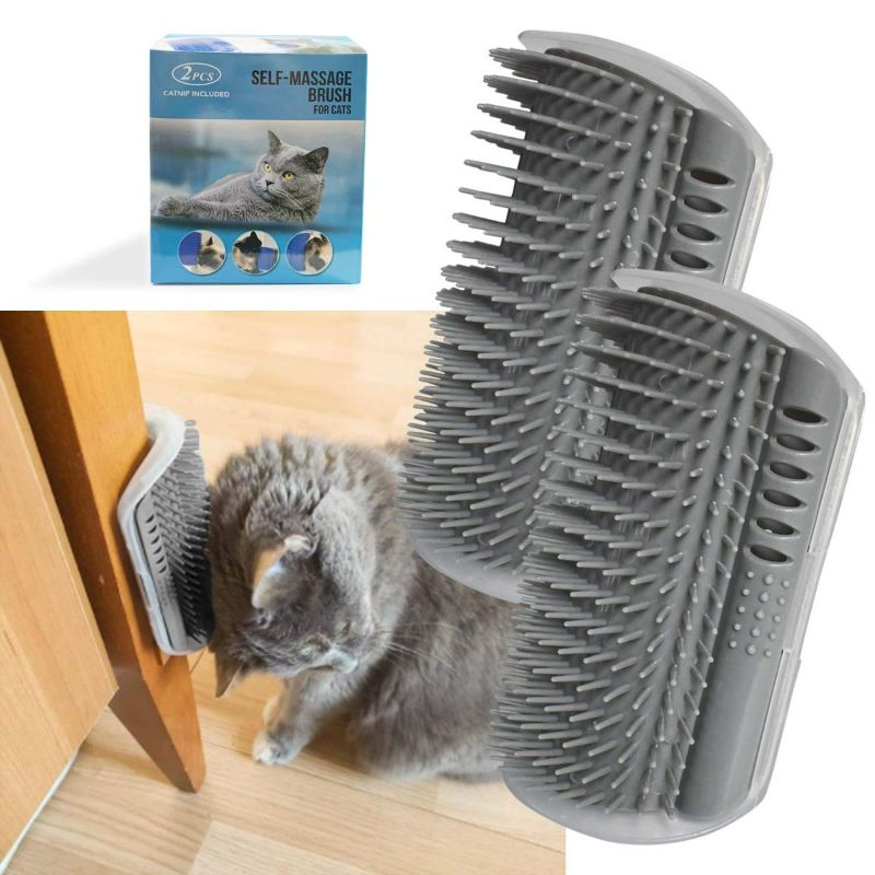 Photo 1 of 4 Pack Softer Cat Corner Self Groomer with Catnip Wall Corner Massage Comb Corner Scratcher Pet Grooming Brush Comb Grooming Wall Brush Self Massage Tool for Long & Short Fur Kitten Cats Dogs
