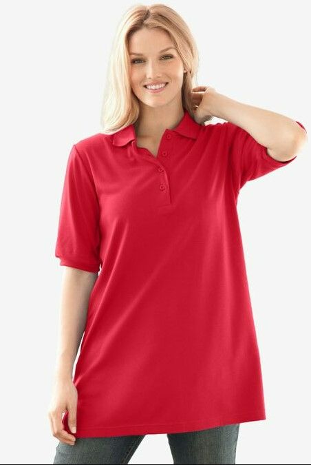 Photo 1 of Red Short-Sleeve Polo PLUS SIZE 1X 22/24
