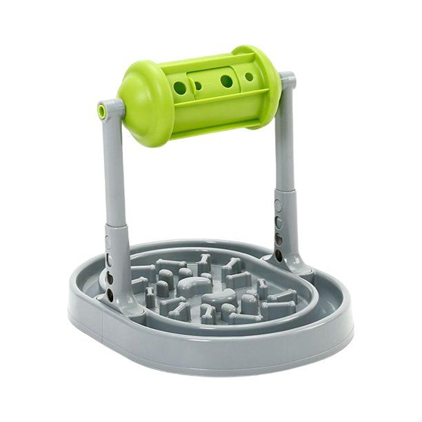 Photo 2 of Slow Feeder Dog Bowls Dog Puzzle Toys Adjustable Height Interactive Dog Toys IQ Training Feeding Tray for Cat Small Medium Large Dogs Puppy Green
