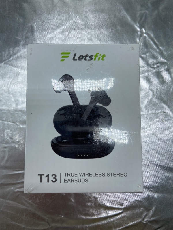 Photo 2 of Letsfit Wireless Earbuds – Touch Control Stereo Sound - Built-in Mic for Running Gym Workout T13 COLOR BLACK
