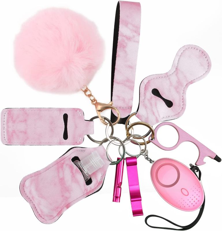 Photo 1 of Safety Keychain Set for Women Safety Keychain Accessories, Self Defense Keychain Set with Personal Alarm, Pink
