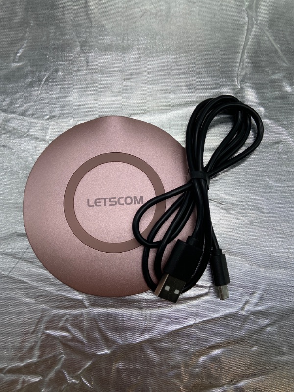 Photo 2 of Letscom 15-Watt Wireless Charger rose gold
