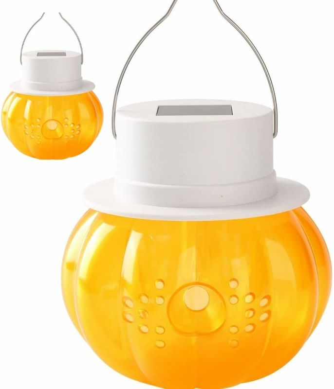 Photo 1 of Pumpkin Type Solar LED Automatic bee Trap wasp Trap Fruit Fly Trap Fruit Fly Trap Two Packs (Yellow Two Packs)
